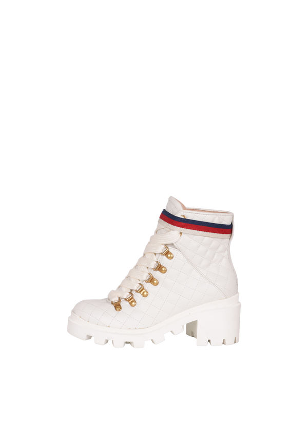 SYLVIE WEB ACCENT COMBAT BOOTS 34