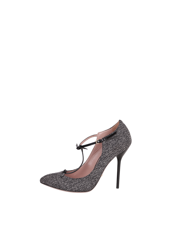 WOOL KITTEN PUMPS 38