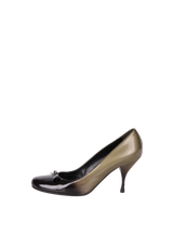 PATENT LEATHER BOW PUMPS 38.5