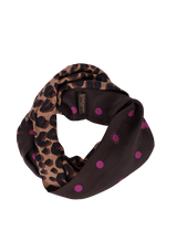LEOPARD SNOOD INFINITY SILK SCARF