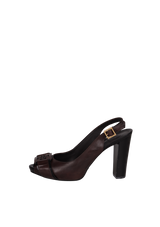 LEATHER SLINGBACK PEEP TOE 38