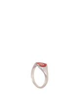 ENAMEL INTERLOCKING G HEART RING