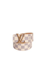 DAMIER AZUR LV INITIALS BELT 90
