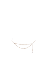 INTERLOCKING CC LOGO PEARL WAIST BELT