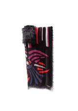 FUR CASHMERE AND SILK SCARF