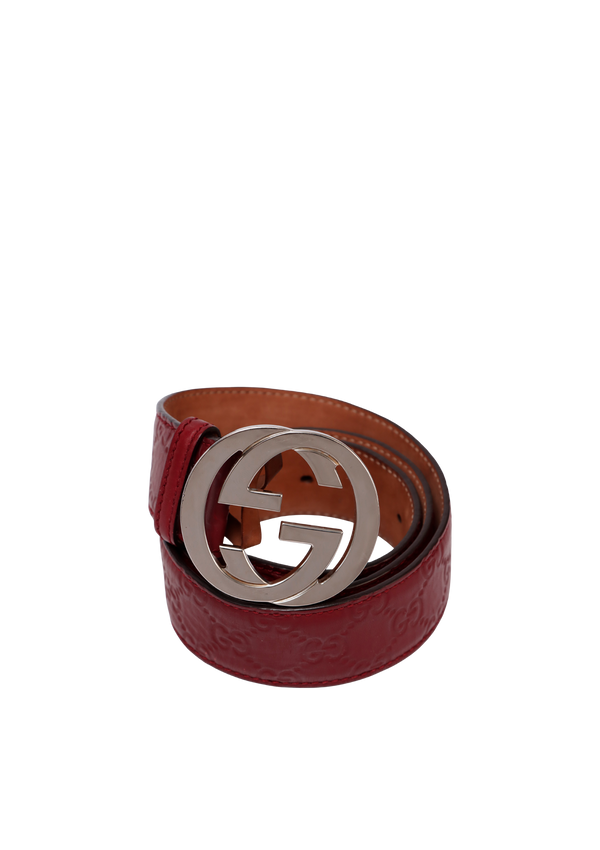 GUCCISSIMA INTERLOCKING G LOGO BELT 85