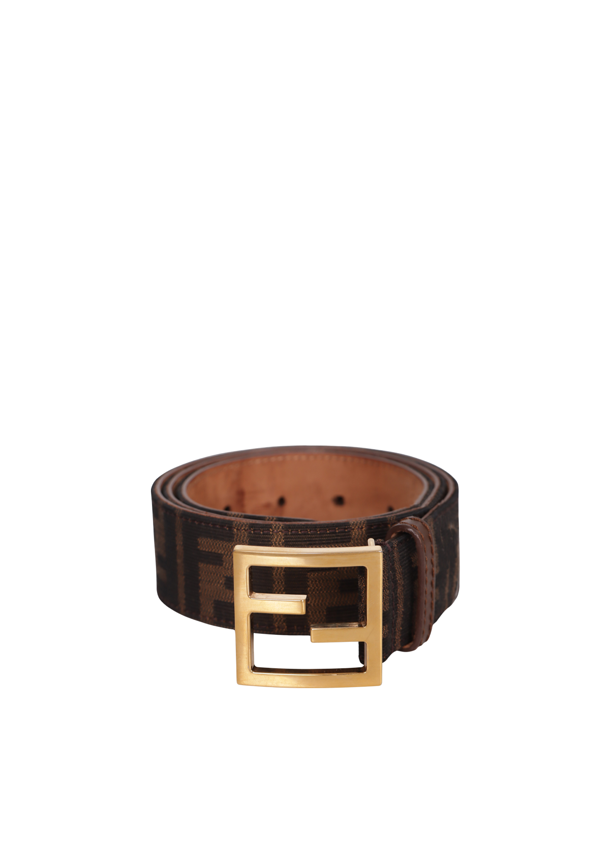 CINTO FENDI ZUCCA CALFSKIN FF BELT MARROM 85 ORIGINAL – Gringa