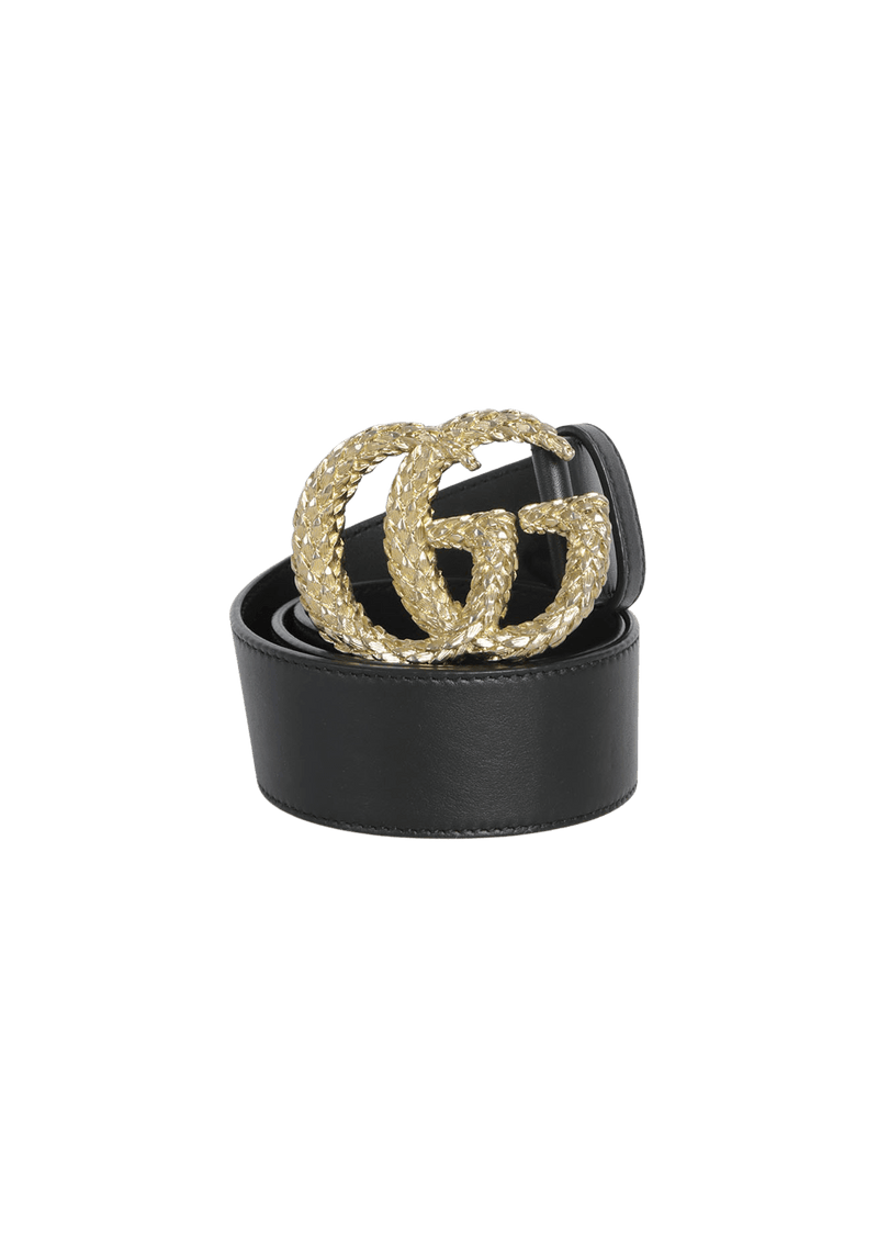 TEXTURED DOUBLE G LOGO BELT 65