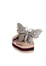 CRYSTAL STRIPE BUTTERFLY BELT 80