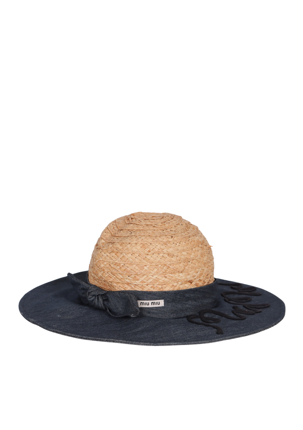 RAFFIA DENIM PANAMA HAT