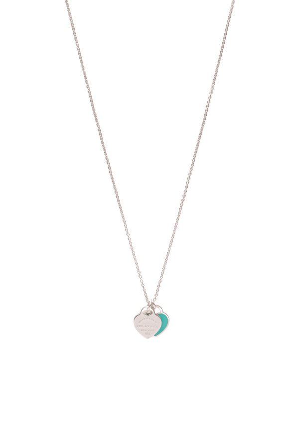 ''RETURN TO TIFFANY'' MINI DOUBLE HEART TAG NECKLACE
