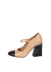 CAP TOE MARY JANE PUMPS