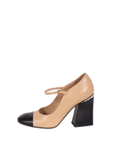 CAP TOE MARY JANE PUMPS