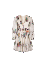ORGANZA FLORAL PRINTED MINI DRESS P