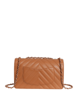 DOUBLE STITCH FULL FLAP BAG CHEVRON