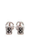 LEATHER CRYSTAL EMBELLISHMENTS SANDALS 40