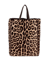 LEOPARD VERTICAL GUSSET CABAS TOTE