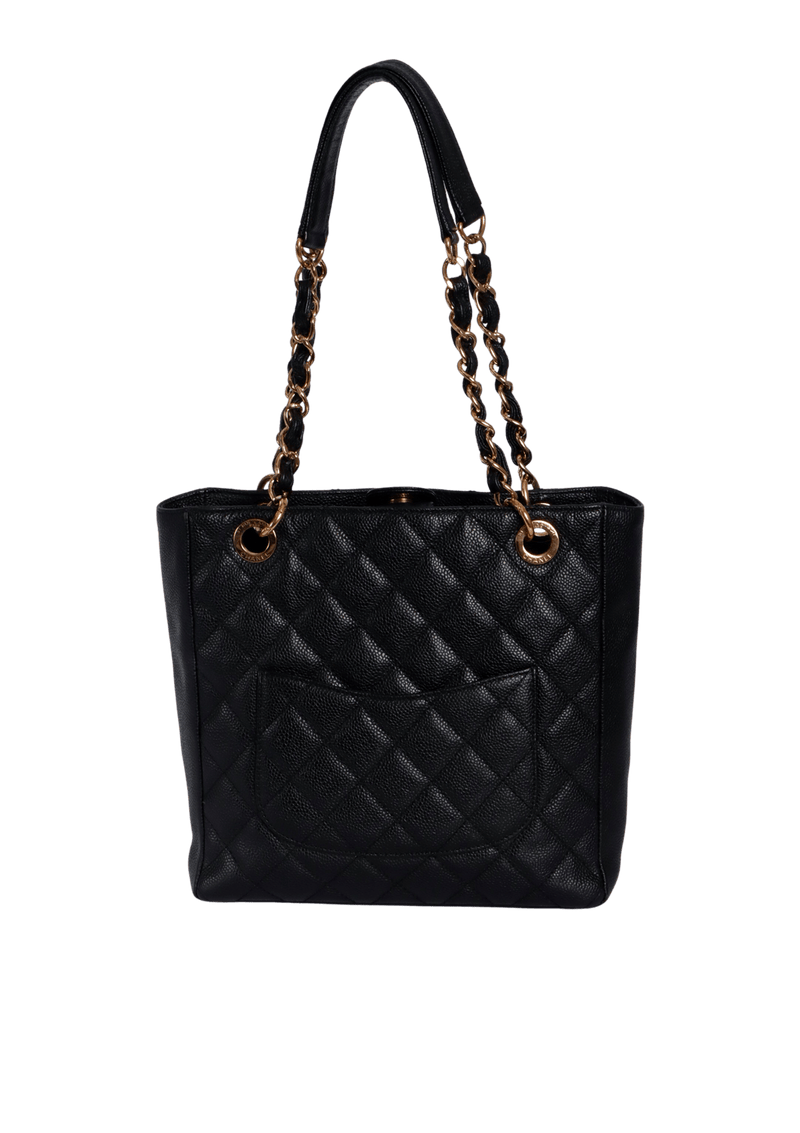 PETITE TIMELESS SHOPPING TOTE CAVIAR