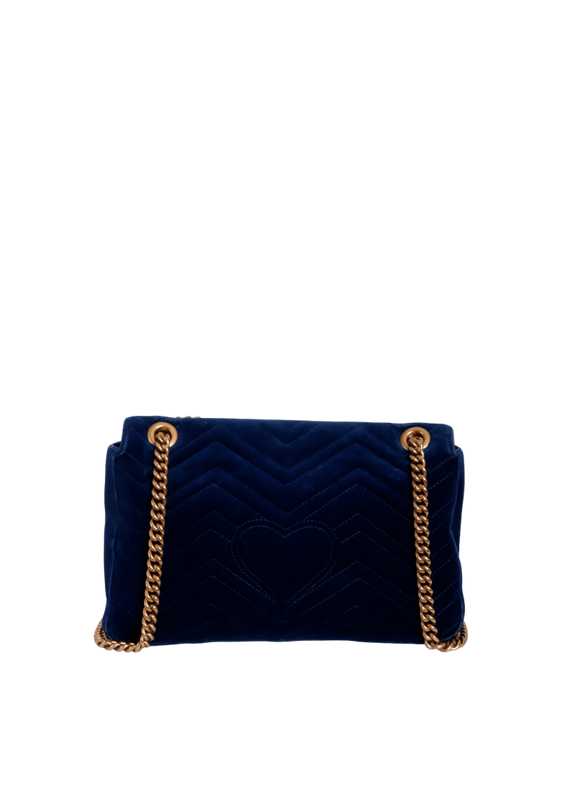 GG MARMONT EMBROIDERED VELVET MEDIUM BAG