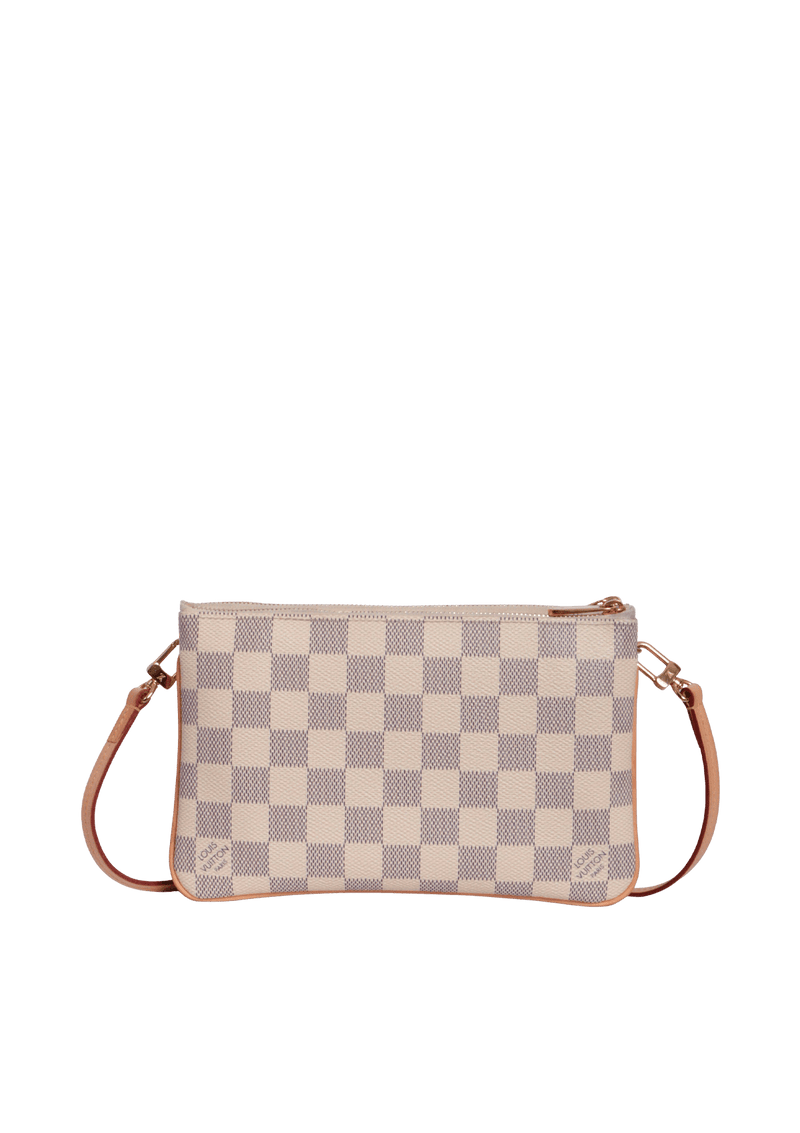 DAMIER AZUR DOUBLE ZIP POCHETTE