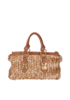 RAFFIA TRIMMED SATCHEL BAG