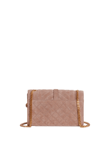 SUEDE SMALL TRIQUILT ENVELOPE BAG