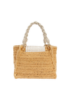 BOLSA SHOPPER EM CROCHÊ E COURO NATURAL