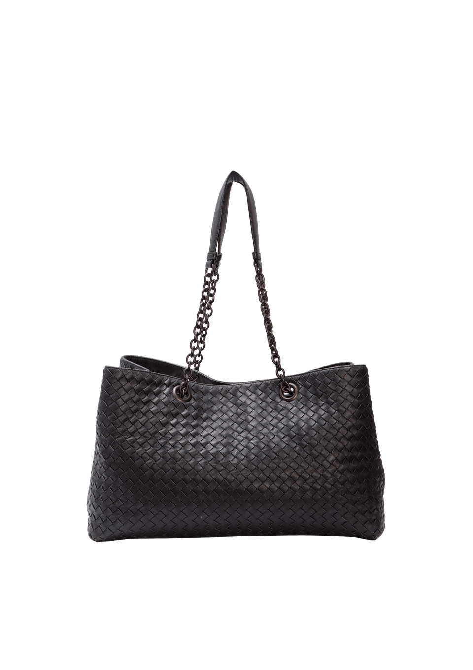BOLSA BOTTEGA VENETA INTRECCIATO DOUBLE CHAIN TOTE PRETO ORIGINAL