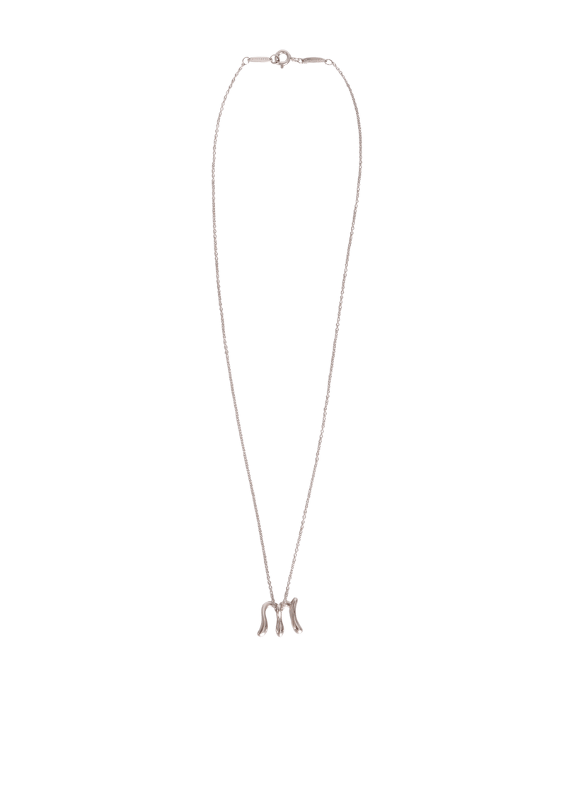 ALPHABET LETTER 'M' PENDANT NECKLACE