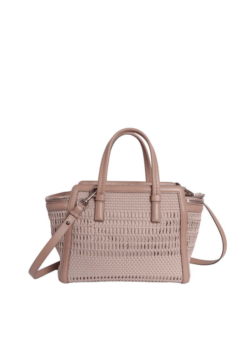 SMALL WOVEN SATIN SATCHEL BAG