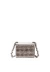 METAL AND STRASS CRYSTAL FLAP BAG NECKLACE