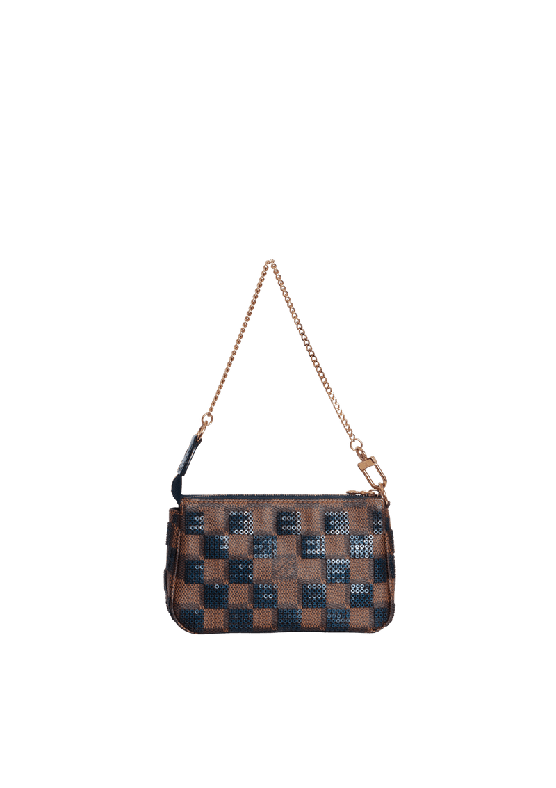 LIMITED EDITION DAMIER ÉBÈNE PAILLETTES MINI POCHETTE ACCESSOIRES