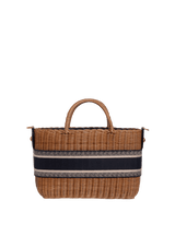 WICKER OBLIQUE BASKET BAG