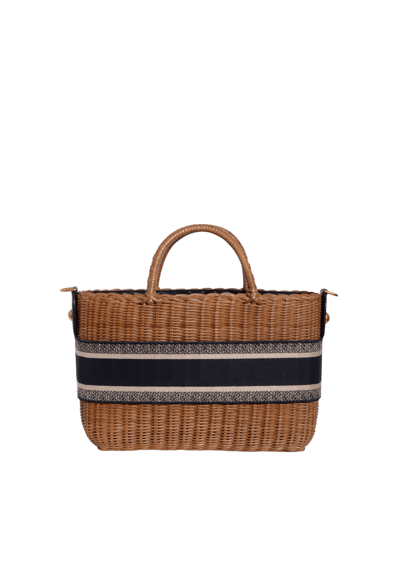 WICKER OBLIQUE BASKET BAG