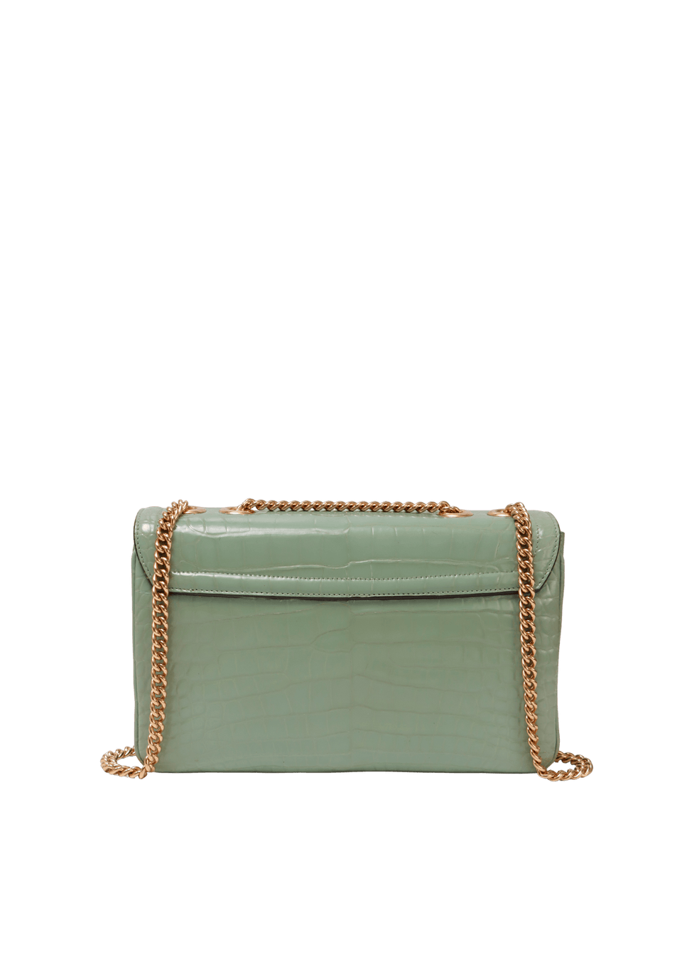 BOLSA GUCCI MEDIUM CROCODILE RAJAH SHOULDER BAG VERDE ORIGINAL