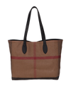 REVERSIBLE MEGA CHECK DOODLE TOTE