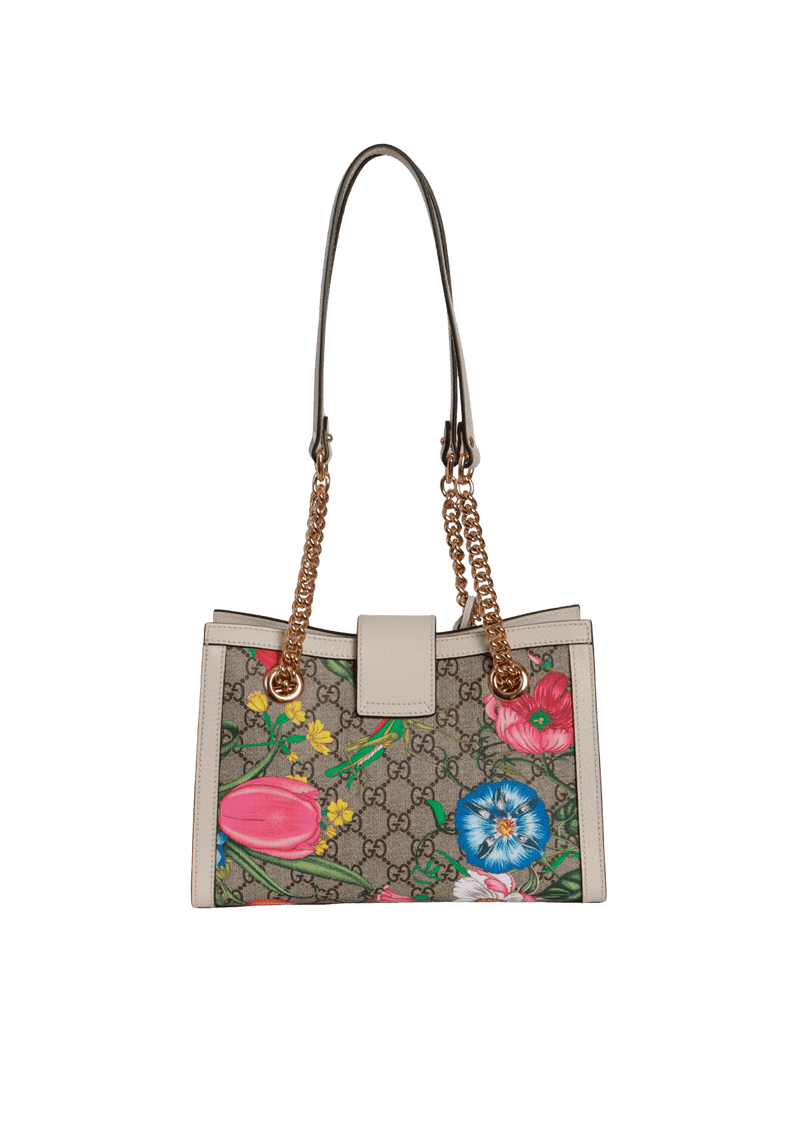 GG SUPREME SMALL PADLOCK FLORA BAG