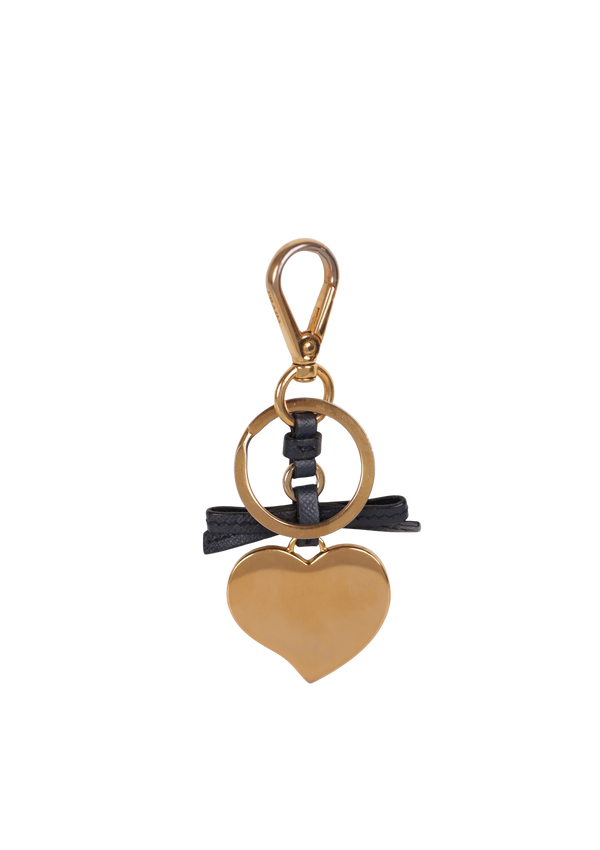 SAFFIANO HEART KEY AND BAG CHARM