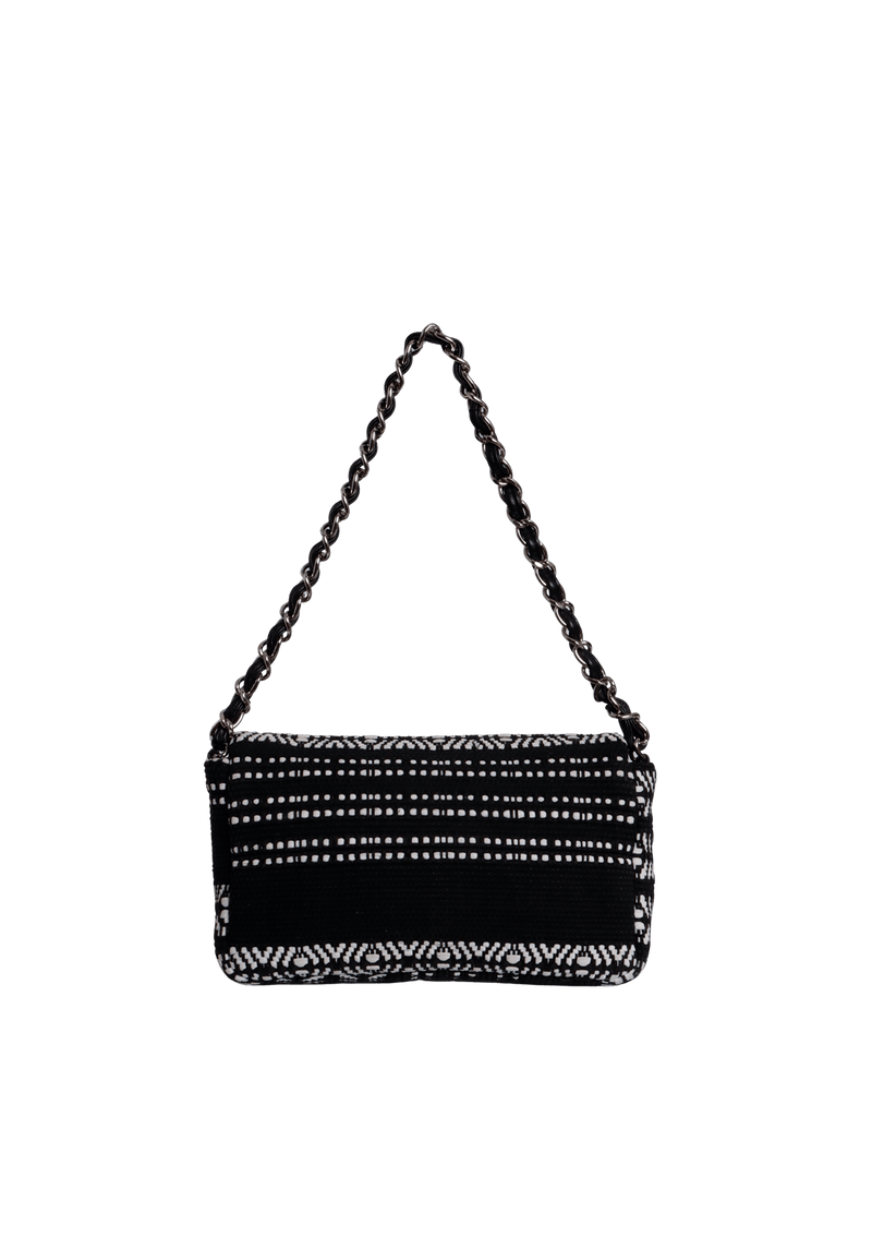 WOVEN TWEED FLAP BAG