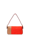 SUEDE AND LEATHER BAGUETTE BAG