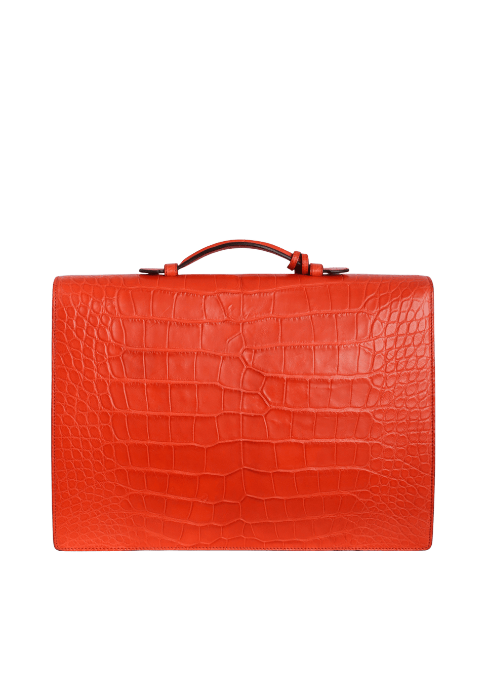 BOLSA GUCCI ALLIGATOR BUCKLE FLAP BRIEFCASE LARANJA ORIGINAL – Gringa