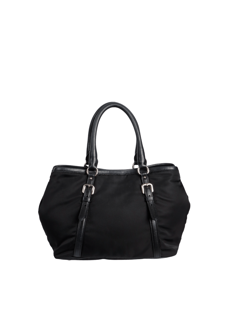 バッグ PRADA TESSUTO NYLON LOGO TOTE HAND BAG BOLSA PRADA TESSUTO NYLON SOFT CALF TOTE PRETO ORIGINAL – Gringa