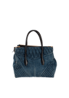 MATELASSE DENIM GROMMET BIKER