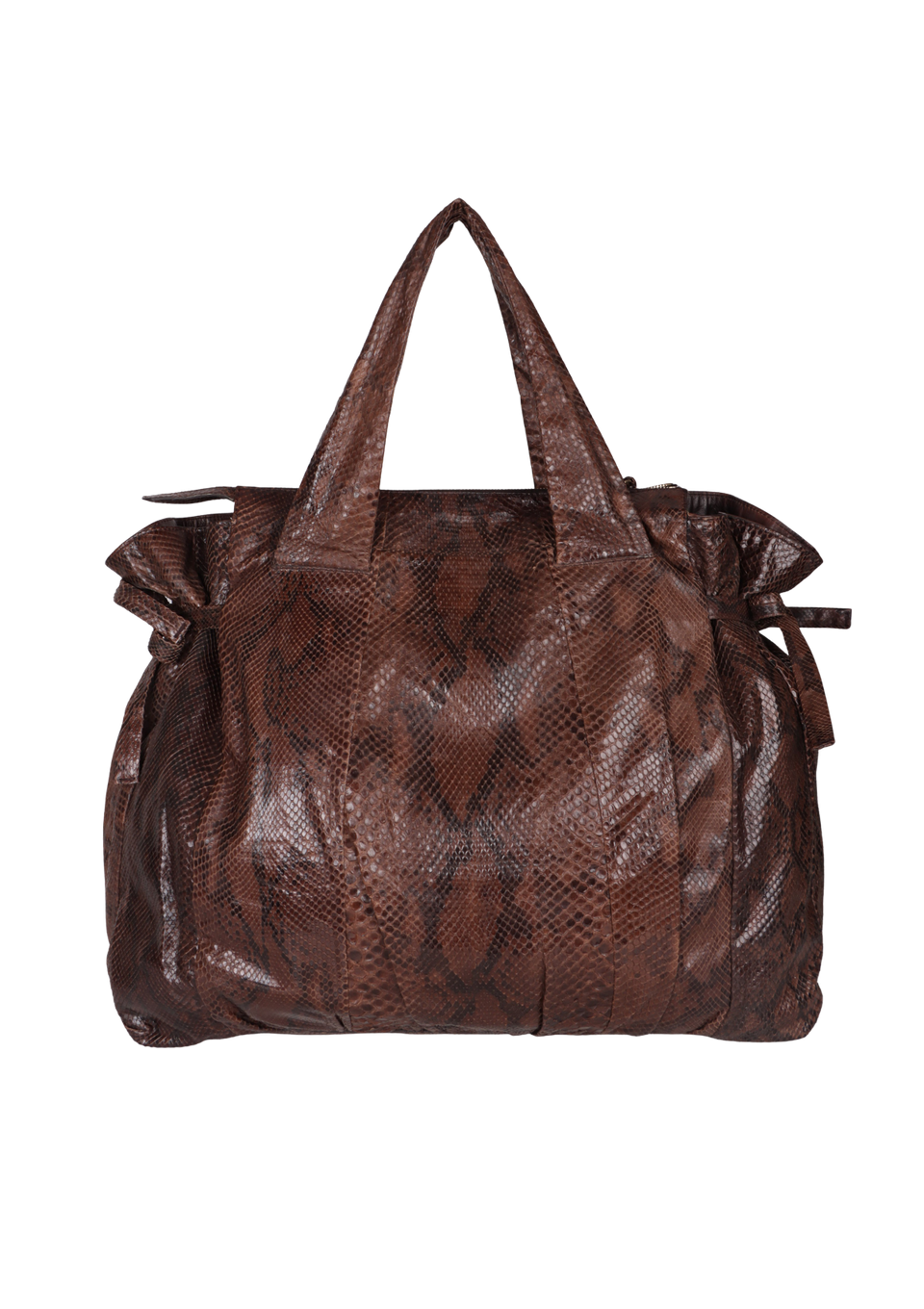 BOLSA GUCCI VINTAGE PYTHON HYSTERIA SATCHEL BAG MARROM ORIGINAL
