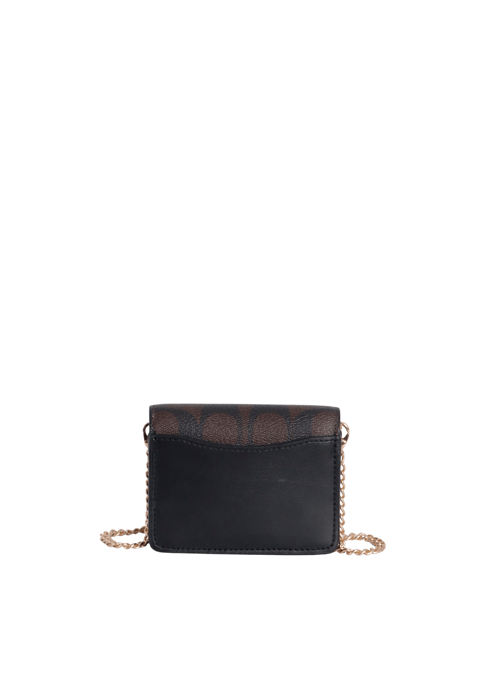 BOLSA COACH MINI SIGNATURE WALLET ON CHAIN MARROM ORIGINAL – Gringa