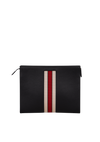 LOGO STRIPE POUCH LEATHER