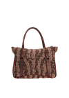 EMBROIDERED ZUCCA BUCKLE FLAP SHOULDER BAG