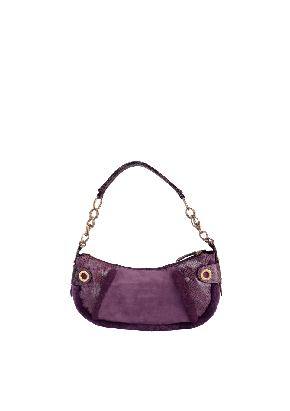 BOLSA DOLCE & GABBANA VINTAGE FUR D&G SHOULDER BAG ROXO ORIGINAL