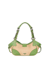 LEATHER-TRIMMED RAFFIA BAG