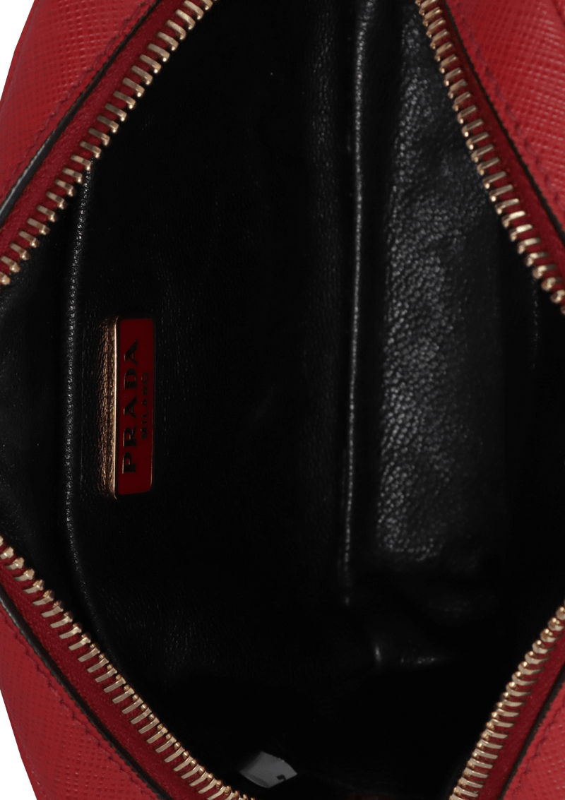 STUDDED SAFFIANO CAMERA BAG